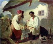 Taras Shevchenko. Peasant family. Oil…