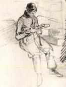 Young man with the book. Sketch