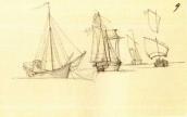 Schooners and boats (fol. 9 r.)