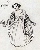 A woman with a shawl. Sketch