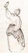Woman with a flagon. Sketch