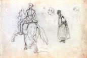 Rider and other sketches (fol. 3 r.)