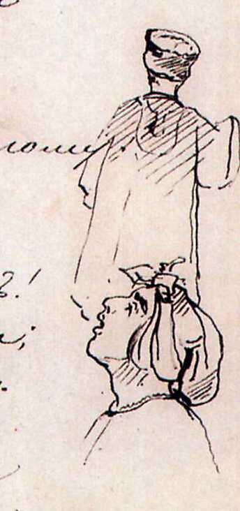 Taras Shevchenko. Woman in cap. Sketch